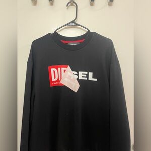 Diesel Black Sweatshirt with Red and White Logo